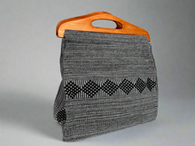 Load image into Gallery viewer, Handmade Mexican Baja Hoodie Bag Purse with Wood Handle
