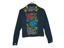 Load image into Gallery viewer, Handmade Embroidered Mexican Denim Jean Jacket - Size Small - Chamarra Bordada