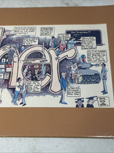 Load image into Gallery viewer, Peter 1983 School Life Cartoon Print Signed Vintage Matted 30” Pre Owned