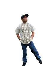 Load image into Gallery viewer, Handmade Men's Traditional Off White Mexican Guayabera - Small Medium Large XL