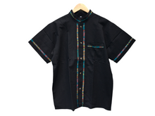 Load image into Gallery viewer, Handmade Men's Traditional Black Mexican Guayabera - Size Small Medium Large XL