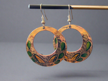 Load image into Gallery viewer, Handmade Mexican Hand Painted Copper Earrings