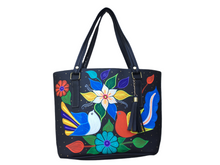 Load image into Gallery viewer, Hand Painted Mexican Tote Bag Purse Handbag - Synthetic Vegan Leather Bag