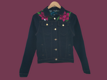 Load image into Gallery viewer, Handmade Embroidered Mexican Denim Jean Jacket - Size Small - Chamarra Bordada