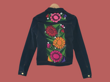 Load image into Gallery viewer, Handmade Embroidered Mexican Denim Jean Jacket - Size Small - Chamarra Bordada