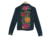 Load image into Gallery viewer, Handmade Embroidered Mexican Denim Jean Jacket - Size Small - Chamarra Bordada