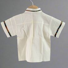 Load image into Gallery viewer, Boy's Traditional Handmade Mexican Guayabera Shirt - Beige - Off White