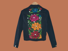 Load image into Gallery viewer, Handmade Embroidered Mexican Denim Jean Jacket - Size Small - Chamarra Bordada