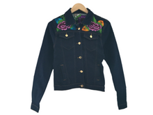 Load image into Gallery viewer, Handmade Embroidered Mexican Denim Jean Jacket - Size Small - Chamarra Bordada