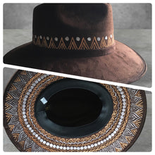 Load image into Gallery viewer, Handmade Mexican Mexican Sombrero Hat - Hand Painted Faux Suede - Artesanal