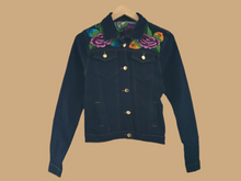 Load image into Gallery viewer, Handmade Embroidered Mexican Denim Jean Jacket - Size Small - Chamarra Bordada