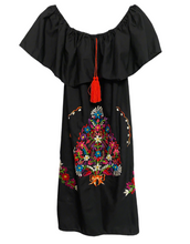 Load image into Gallery viewer, Women's Handmade Off the Shoulder Embroidered Mexican Dress - Vestido Mexicano