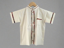 Load image into Gallery viewer, Boy's Traditional Handmade Mexican Guayabera Shirt - Beige - Off White