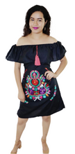 Load image into Gallery viewer, Women's Handmade Off the Shoulder Embroidered Mexican Dress - Vestido Mexicano