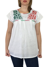 Load image into Gallery viewer, Handmade Women's Embroidered Mexican Blouse - Sizes Small & Medium - Oaxaca Mexico Blouse - Blusa Artesanal Mexicana - Cinco de Mayo Shirt