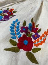 Load image into Gallery viewer, Handmade Hand Embroidered Floral Mexican Blouse - Size Small