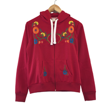 Load image into Gallery viewer, Women's Red Floral Embroidered Mexican Sweatshirt
