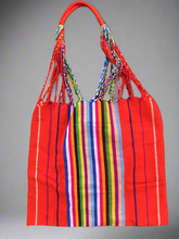 Load image into Gallery viewer, Handmade Embroidered Mexican Sugar Skull Tote Bag - Hand Woven Cotton Bag - Dia de los Muertos Tote Bag - Catrina Mexicana - Artesanias