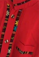 Load image into Gallery viewer, Boy's Traditional Handmade Mexican Guayabera Shirt - Red