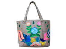Load image into Gallery viewer, Hand Painted Mexican Tote Bag Purse Handbag - Synthetic Vegan Leather Bag
