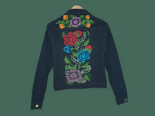 Load image into Gallery viewer, Handmade Embroidered Mexican Denim Jean Jacket - Size Small - Chamarra Bordada