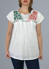 Load image into Gallery viewer, Handmade Women's Embroidered Mexican Blouse - Sizes Small & Medium - Oaxaca Mexico Blouse - Blusa Artesanal Mexicana - Cinco de Mayo Shirt