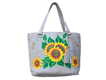 Load image into Gallery viewer, Hand Painted Mexican Tote Bag Purse Handbag - Synthetic Vegan Leather Bag