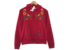Load image into Gallery viewer, Women's Red Floral Embroidered Mexican Sweatshirt