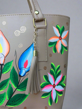Load image into Gallery viewer, Hand Painted Mexican Tote Bag Purse Handbag - Synthetic Vegan Leather Bag