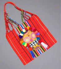 Load image into Gallery viewer, Handmade Embroidered Mexican Sugar Skull Tote Bag - Hand Woven Cotton Bag - Dia de los Muertos Tote Bag - Catrina Mexicana - Artesanias