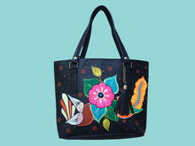 Load image into Gallery viewer, Hand Painted Mexican Tote Bag Purse Handbag - Synthetic Vegan Leather Bag