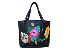 Load image into Gallery viewer, Hand Painted Mexican Tote Bag Purse Handbag - Synthetic Vegan Leather Bag