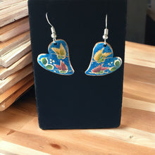 Load image into Gallery viewer, Handmade Mexican Copper Heart Earrings - Hand Painted