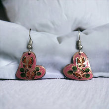Load image into Gallery viewer, Handmade Mexican Copper Heart Earrings - Hand Painted