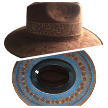 Load image into Gallery viewer, Handmade Mexican Mexican Sombrero Hat - Hand Painted Faux Suede - Artesanal