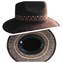Load image into Gallery viewer, Handmade Mexican Mexican Sombrero Hat - Hand Painted Faux Suede - Artesanal