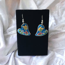 Load image into Gallery viewer, Handmade Mexican Copper Heart Earrings - Hand Painted