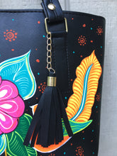 Load image into Gallery viewer, Hand Painted Mexican Tote Bag Purse Handbag - Synthetic Vegan Leather Bag