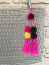 Load image into Gallery viewer, Handmade Mexican Pom Pom Tassel Decor - Pom Pom Handbag Accessory - Mexican Fiesta Bridal Shower Favor Gift - Mexican Home Decor