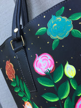 Load image into Gallery viewer, Hand Painted Mexican Tote Bag Purse Handbag - Synthetic Vegan Leather Bag