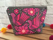 Load image into Gallery viewer, Hand Painted Mexican Cosmetic Bag - Vegan Cruelty Free Makeup Bag - Bohemian Cosmetic Bag - Bolsa Cosmetica - Artesanias
