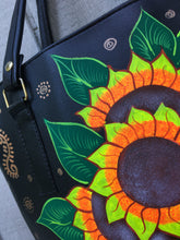 Load image into Gallery viewer, Hand Painted Mexican Tote Bag Purse Handbag - Synthetic Vegan Leather Bag