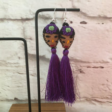 Load image into Gallery viewer, Handmade Mexican FridaTassel Earrings - Aretes de Frida Hechos a Mano en Mexico - Gift for Her - Mexican Folk Art Crafts - Mexican Jewelry