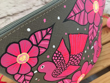Load image into Gallery viewer, Hand Painted Mexican Cosmetic Bag - Vegan Cruelty Free Makeup Bag - Bohemian Cosmetic Bag - Bolsa Cosmetica - Artesanias