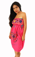 Load image into Gallery viewer, Handmade Women's Strapless Embroidered Mexican Dress - Size Medium