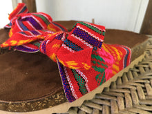 Load image into Gallery viewer, Handmade Mexican Bow Slide Sandals - Zapatos Artesanos - Size Womens 7