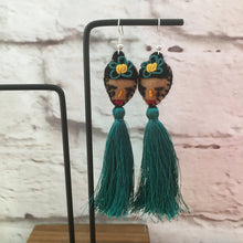 Load image into Gallery viewer, Handmade Mexican FridaTassel Earrings - Aretes de Frida Hechos a Mano en Mexico - Gift for Her - Mexican Folk Art Crafts - Mexican Jewelry