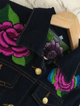 Load image into Gallery viewer, Handmade Embroidered Mexican Denim Jean Jacket - Size Small - Chamarra Bordada