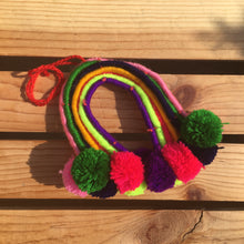 Load image into Gallery viewer, Handmade Hand Embroidered Mexican Felt Rainbow Arcoiris Pom Pom