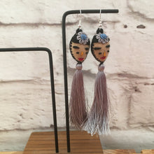 Load image into Gallery viewer, Handmade Mexican FridaTassel Earrings - Aretes de Frida Hechos a Mano en Mexico - Gift for Her - Mexican Folk Art Crafts - Mexican Jewelry